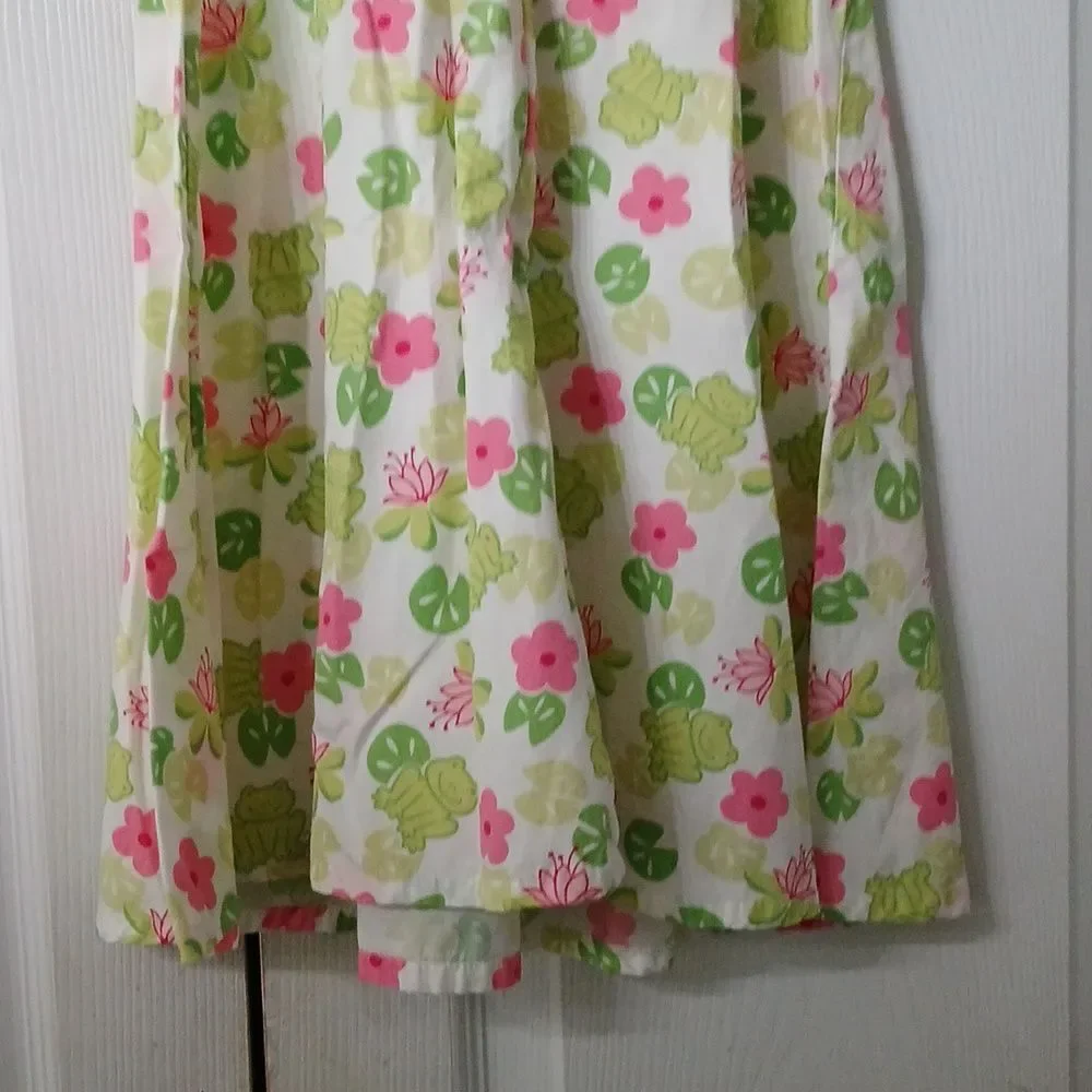 Gymboree Vintage Leapin Lilly Pads Frog Dress Sz L 5yrs Excellent cond.